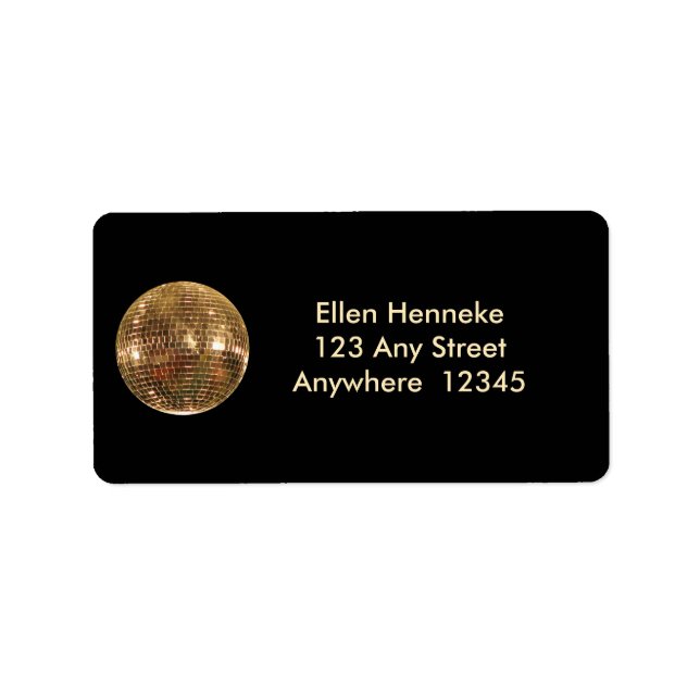 Mirrored Disco Boll 2 Adressetikett (Framsidan)