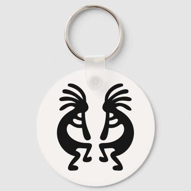 Mirrored Kokopelli Nyckelring (Framsida)