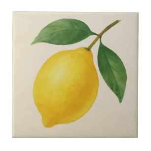 Mirrored Lemon Tile - Höger-Facing Watercolor Fru Kakelplatta