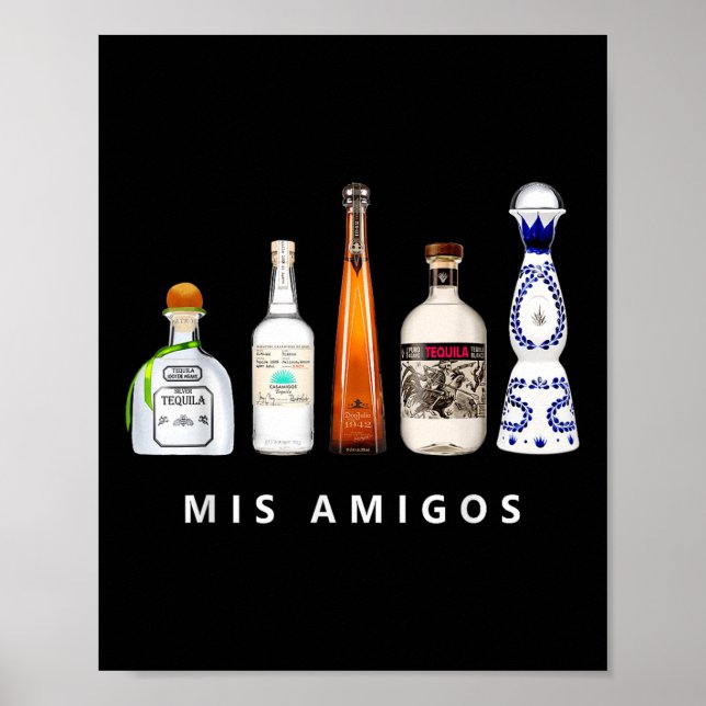 Mis Amigos Tequila Funny Cinco De Mayo Mexican Par Poster (Framsidan)