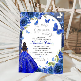 Mis Quince Anos Blue Silver Ro Quinceanera Inbjudningar