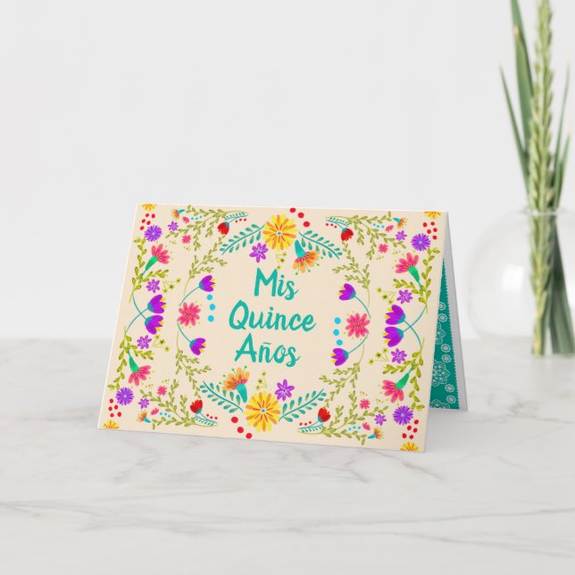 Mis Quince Anos Champagne Quinceanera Mexican Inbjudan (Framsida)