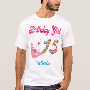 Mis Quince Años Colorful Birthday Girl Anpassning T Shirt