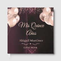 Mis Quince Años Gästbok | Elegant Grön & Guld