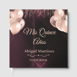 Mis Quince Años Guest Book | Elegant Green & Gold  Gästböcker