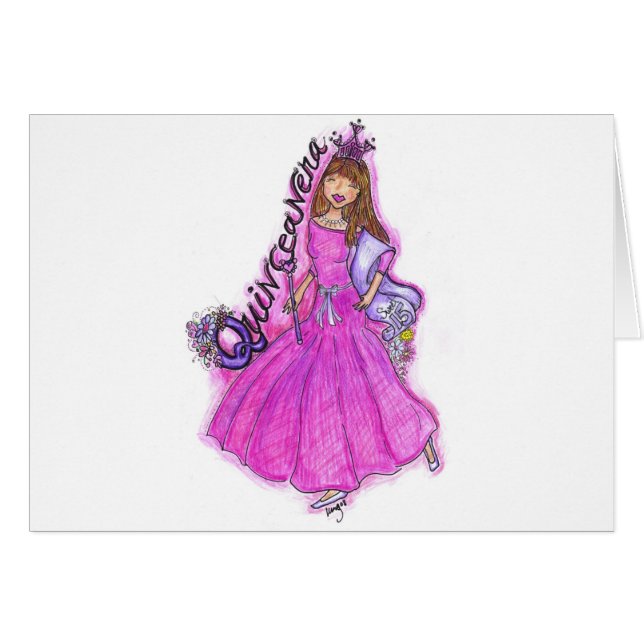 Mis-Quince Anos Hälsningskort (Framsidan Horizontal)