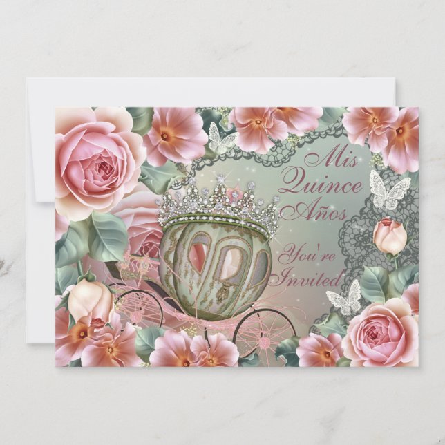 Mis Quince Anos, inbjudan till Princess Birthday (Framsida)
