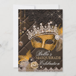 Mis Quince Anos Masquerapartikbjudan Inbjudningar