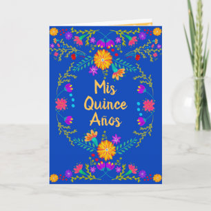 Mis Quince Anos Mexican Royal Blue Quinceanera Inbjudan