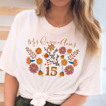 Mis Quince Anos Mexikanska Blommigten Western föde T Shirt<br><div class="desc">Mexikansk blommigt 15:e födelsedag t-shirt med fiesta folkkonstblommor i jordens färg palett med champagnebeige brun blå rosa orange och gult. Distinktiv utformning med western typografi och handskrivet skript för elegant. Mallen är inställd för att ändra tillfälle och födelsedag om du vill. Bläddra i min mexikanska Blommigt för matchande objekt.</div>