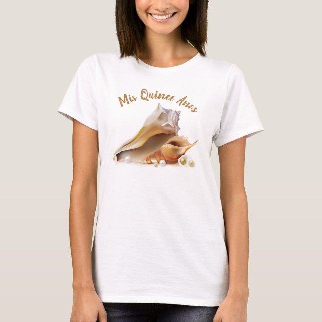 Mis Quince Anos Seashells Graphic T Shirt (Framsida)