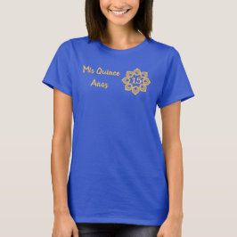 Mis Quince Anos Snöre Flower Royal Blue Quinceaner T Shirt