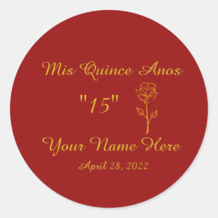 Mis Quince Anos Stickers Runt Klistermärke