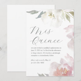 Mis Quince Blommigt 15 år Birthday Quinceañera Inbjudningar