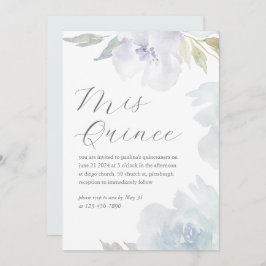 Mis Quince Blommigt 15 år Birthday Quinceañera Inbjudningar