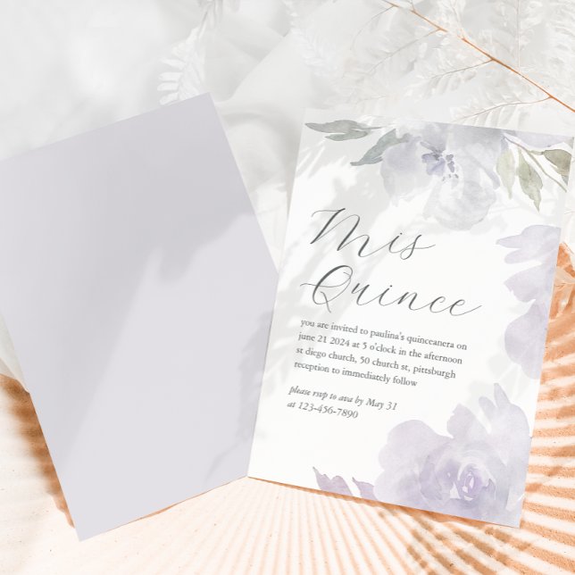 Mis Quince Blommigt 15 år Birthday Quinceañera Inbjudningar (Skapare uppladdad)