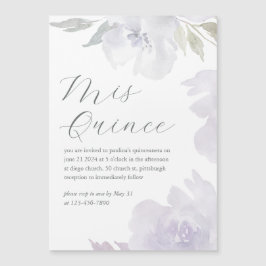 Mis Quince Blommigt 15 år Birthday Quinceañera Magnetisk Inbjudningskort