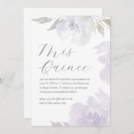 Mis Quince Blommigt Birthday Quinceañera QR-kod Inbjudningar