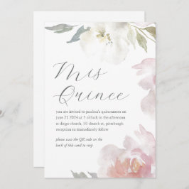 Mis Quince Blommigt Birthday Quinceañera QR-kod Inbjudningar