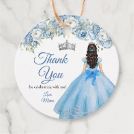 Mis Quince Blue Blommigt Silver Krona Quinceañera Gåvor Etiketter