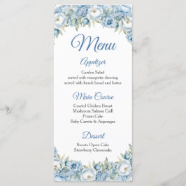 Mis Quince Blue Blommigt Silver Krona Quinceañera Meny