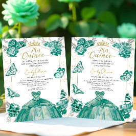 Mis Quince-budgetinbjudan Bilingual Butterfly