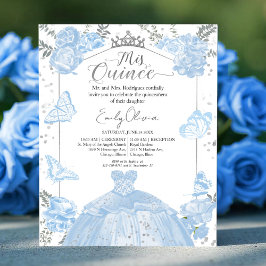 Mis Quince-budgetinbjudan - Dusty Blue Dress