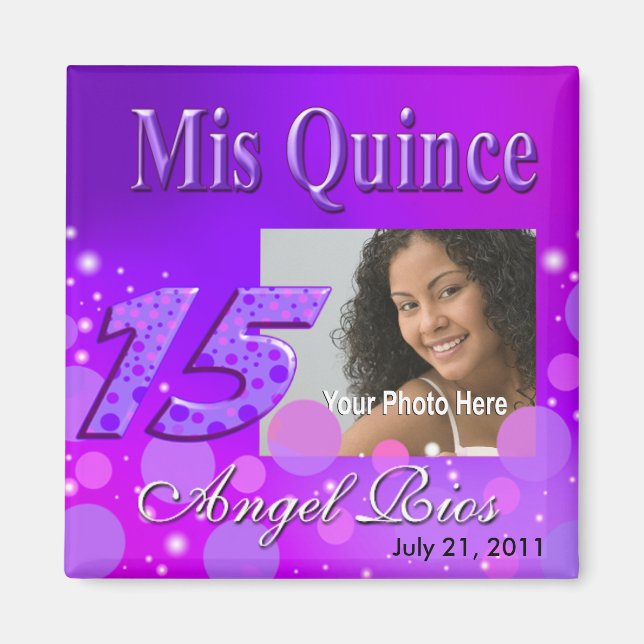 Mis Quince I Photo Party Magnet (Framsidan)