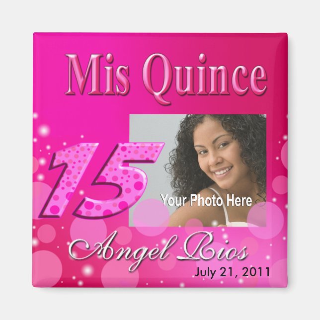Mis Quince I Photo Party Magnet (Framsidan)