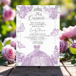 Mis Quince-inbjudan Spansk lavender-adress Inbjudningar