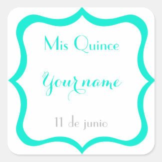 Mis Quince-klistermärken - Anpassa Fyrkantigt Klistermärke