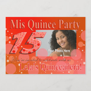 Mis-Quince mig fotopartyinbjudan Inbjudningar