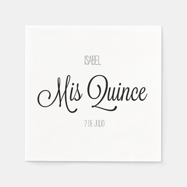 Mis Quince party Anpassa Napkin Pappersservett (Framsidan)