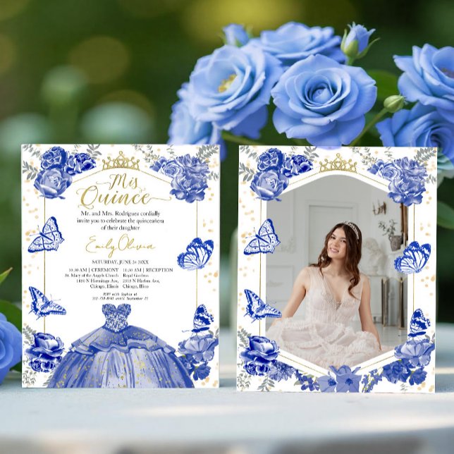 Mis Quince Photo Budget-inbjudan, Royal Blue (Skapare uppladdad)