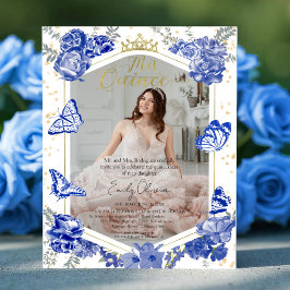 Mis Quince Photo Budget-inbjudan, Royal Blue