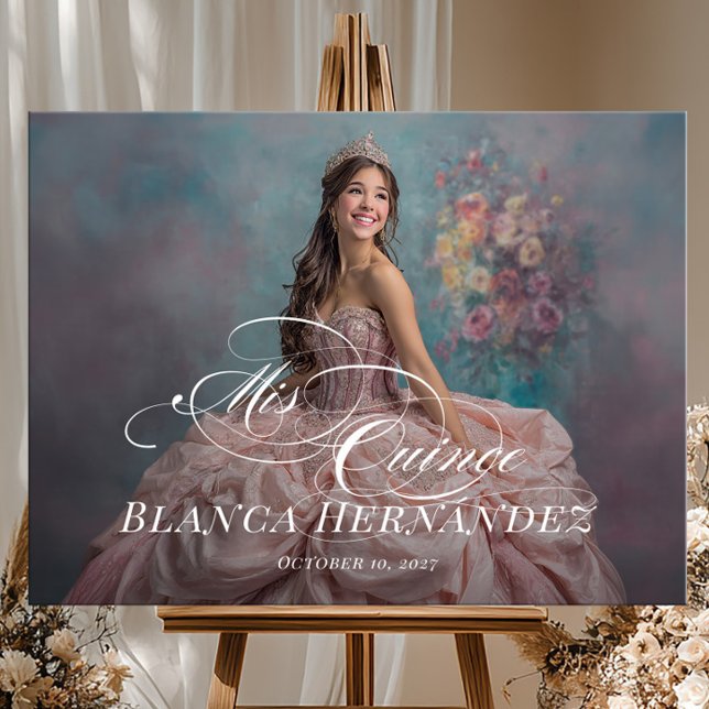 Mis Quince Quinceanera welcome sign with photo Poster (Skapare uppladdad)