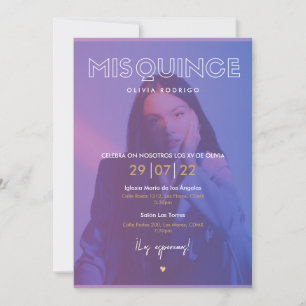 Mis Quince sjuk ño moderno con foto Inbjudningar