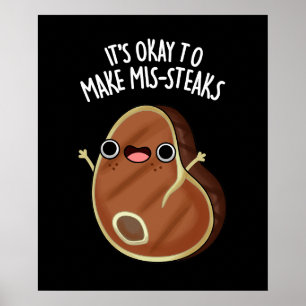 Mis-Steaks Steak Pun Mörk BG Poster