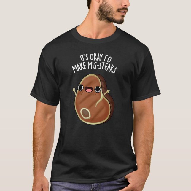 Mis-Steaks Steak Pun Mörk BG T Shirt (Framsida)