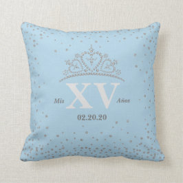 Mis XV 15 Quinceañera Glitter Krona 16-tums Pillow Kudde