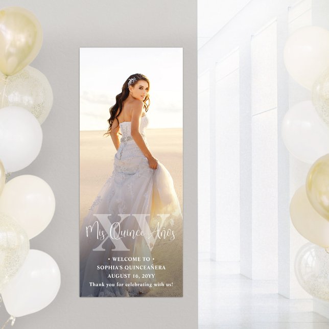 Mis XV Años Chic Simple Photo Overlay Quinceañera Poster (Skapare uppladdad)