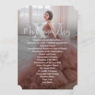 Mis XV Años Modern 2 Photo Overlay Quinceañera Program