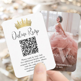 Mis XV Años Online OSA QR-kod Quinceañera Photo Tilläggskort