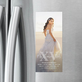 Mis XV Años Save Date Chic Quinceañera Photo Magnetisk Inbjudningskort