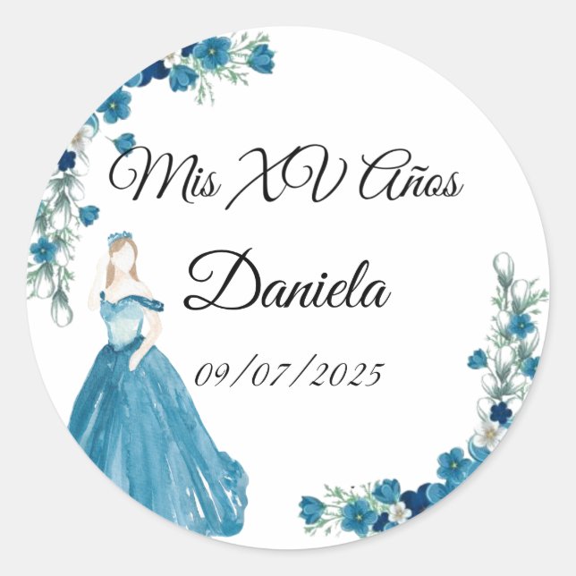 Mis XV-klistermärken Runt Klistermärke (Framsida)