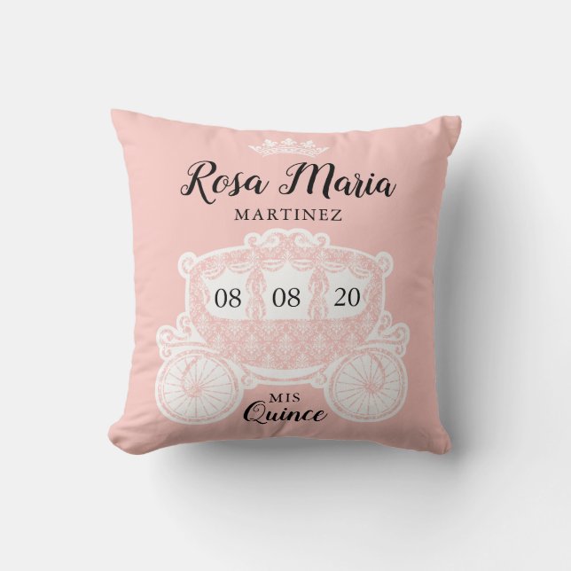 Mis XV Quince 15  Quinceañera Krona Pillow Kudde (Framsida)