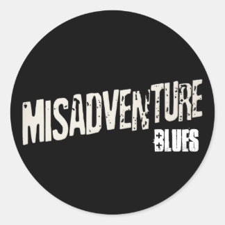 misadventurelogo, BLUES Runt Klistermärke