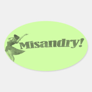 Misandry! Grafikdesign Ovalt Klistermärke