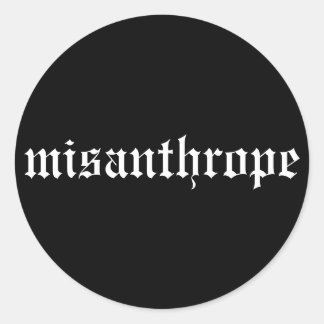 Misanthrope Black and White Sticker Runt Klistermärke