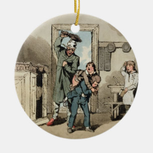 Misär 1807 (etsning) julgransprydnad keramik